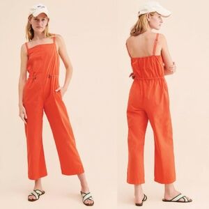 PISTOLA Adela Wide-Leg Jumpsuit Neon Orange Small Streetwear Utility